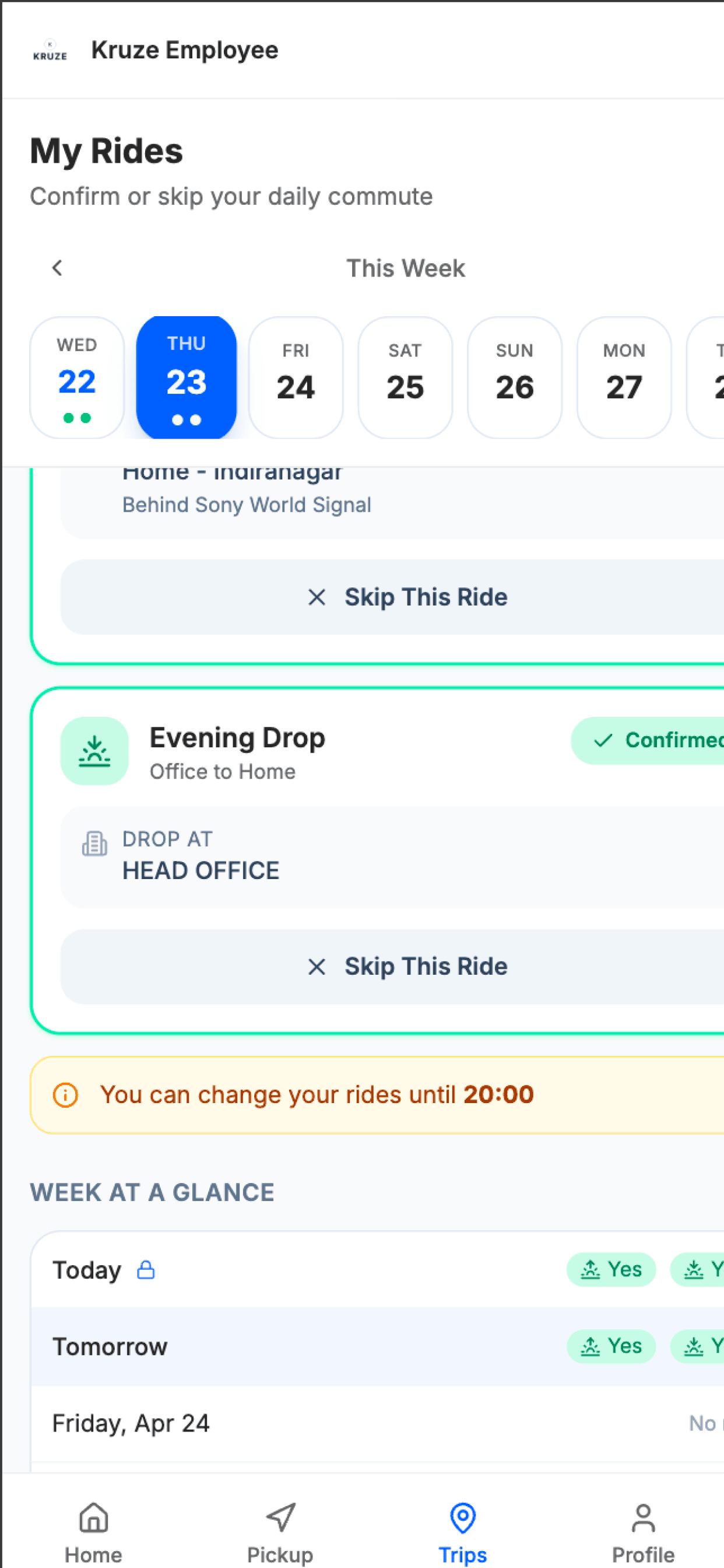 Live driver tracking in the Kruze Commute app